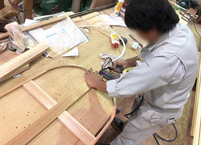 建具窓を製作中